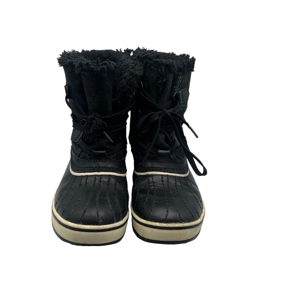 SOREL Tivoli Snow Boots Women’s Size 7 Black Waterproof Mid Faux Fur Winter - Picture 2 of 12